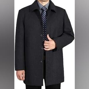 BANANA REPUBLIC MENS GREY WOOL COAT